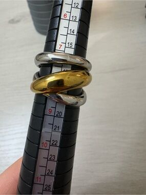Trio Dome‎ Stacking Rings - Gold & Silver